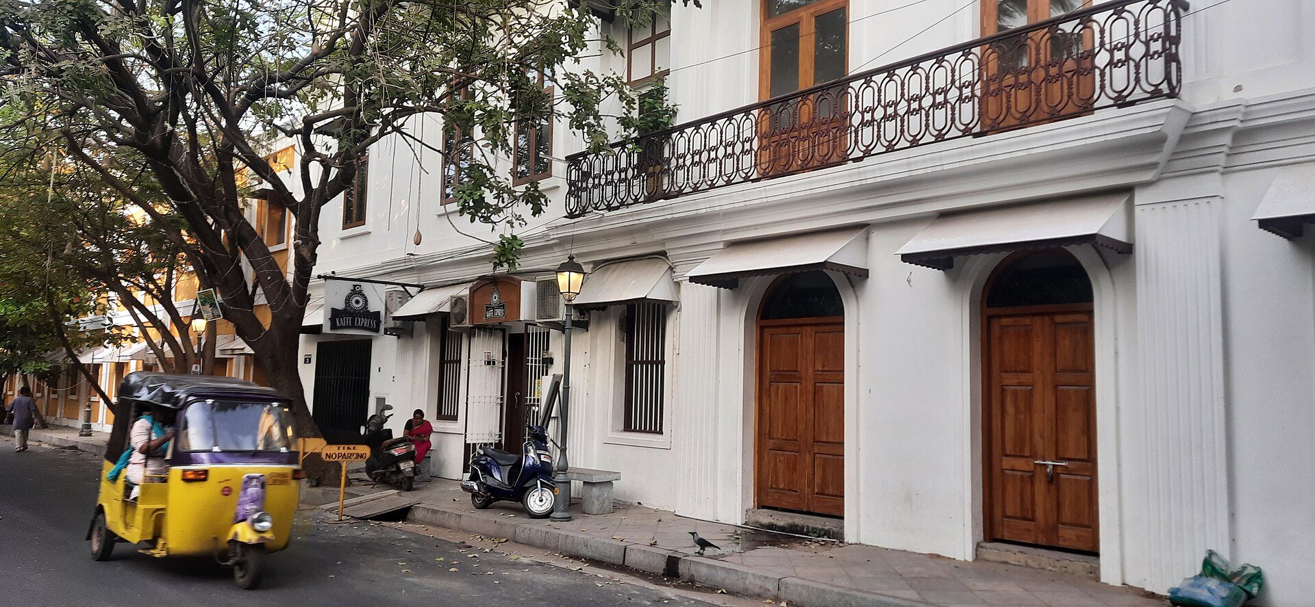 French Quarter street in Puducherry